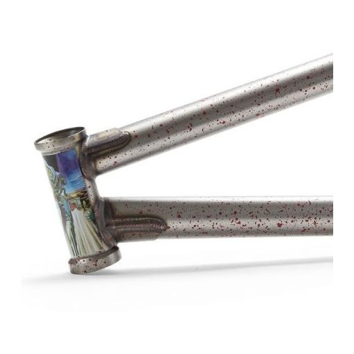 Fiend Morrow V3 Ty Morrow Signature BMX váz - nyers/fröcskölt piros