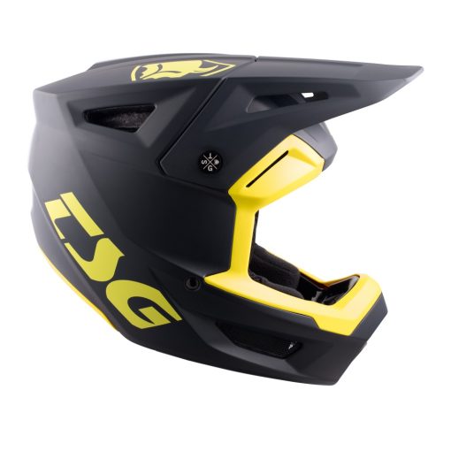TSG Sentinel Solid Color Satin Blue Yellow Fullface Helmet