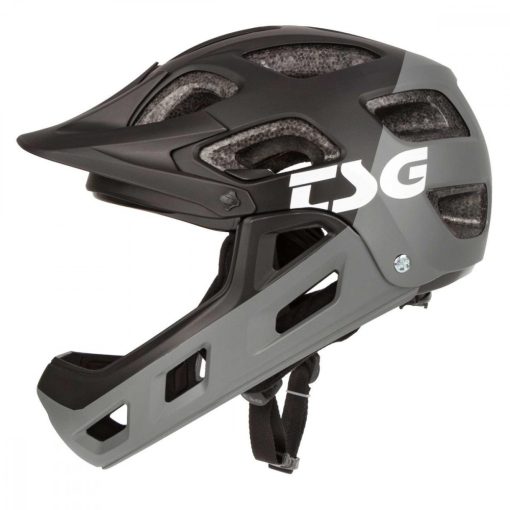 TSG Seek Youth FR Graphic Design Flow Black Blue Fullface Helmet