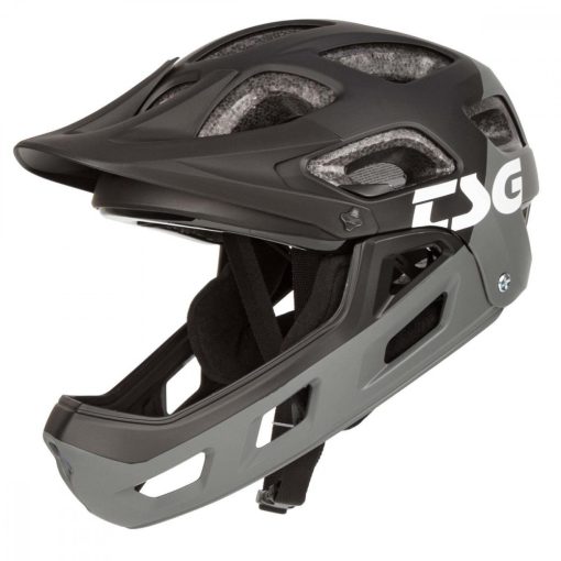 TSG Seek Youth FR Graphic Design Flow Black Blue Fullface Helmet