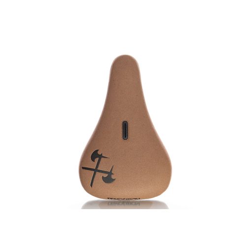 Demolition Axes Embossed Logo Fat Pivotal BMX Seat - Brown