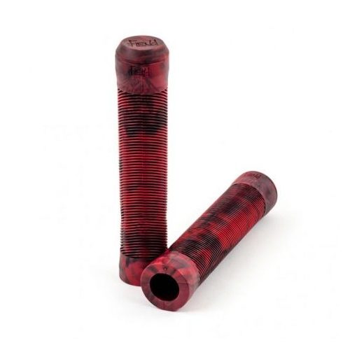 Fiend Team Flangeless BMX Grips - Red Marble